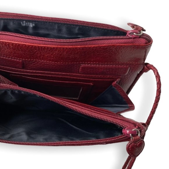 Brighton Red Leather Small Crossbody Bag with Braided Straps - Picture 9 of 11